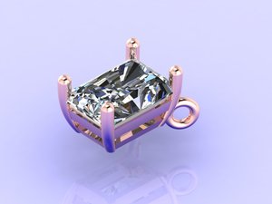 Pendentif Premium Or Argent Moissanite Pierre Colorée CVD CZ EGL VVS2 D Gemme Radiante 3.85 CTS VS1 Bijoux de Mode - Product Image 1