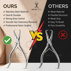 Pince professionnelle en acier inoxydable à pointe incurvée pour la pose et le retrait d'extensions capillaires, outil de salon pour micro-anneaux - Product Image 2