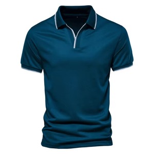 Polo de manga corta verde para hombre, color sólido, tela Oxford transpirable, estilo casual, diseño tejido con botones al frente, camisa POLO OEM - Product Image 6