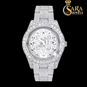 นาฬิกาเพชรสไตล์ฮิปฮอปหน้าปัดตัวเลขสไตล์โรมันหรูหราประดับเพชร - Product Image 3