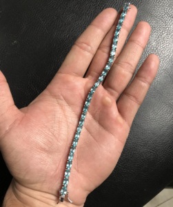 Bracelet de luxe haut de gamme en argent sterling 925 avec apatite naturelle ovale taille brillant et sertissage à griffes, unisexe - Product Image 5