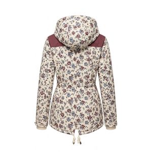 Custom <b>Beige</b> Floral Mesh <b>Women</b> Parka <b>Jacket</b> Hot Sale Comfortable Polyester Hooded Neck Long Sleeve Contrast Yoke <b>Jackets</b> - Product Image 3
