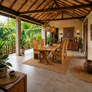 <b>Dining</b> Room Use Premium Quality Solid Suar <b>Wood</b> Modern <b>Rustic</b> Design Hot Sale Navi Straight Edge <b>Dining</b> Set <b>Table</b> 4 Block Chair - Product Image 6