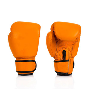 Gants de boxe en cuir 10 oz 12 oz, gants d'entraînement à doigts entiers avec sangle de poignet réglable pour le Muay Thai - Product Image 4