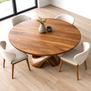 Mesa de Comedor Redonda de Madera Sólida de Lujo para Exteriores, Pieza Destacada para Proyectos Hoteleros de Alta Gama - Product Image 6