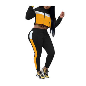 Best Material <b>Top</b> Manufacturer Factory Rate Best Selling Latest Faction Casual Women Crop <b>Top</b> Tracksuits - Product Image 2