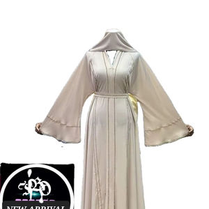 Magnifique Abaya Noire de Dubaï pour Femme, Vêtement Islamique Traditionnel, Kaftan Fait Main, Accessoire Musulman, Polyester Respirant, Longueur Cheville - Product Image 1