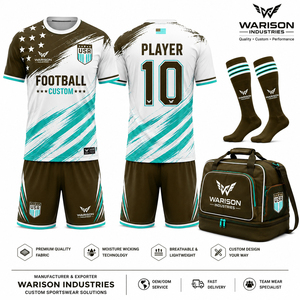 American Flag Inspired Soccer Uniform Set Sublimated Football Teamwear Jersey Short Socks And Sports Bag Set - Product Image 1