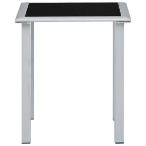 16.1สีดำและสีเงิน "x 16.1" x 17.7 "โต๊ะเหล็กและกระจก - Product Image 2