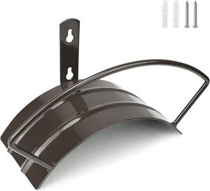 Support mural robuste pour tuyau d'arrosage, en métal, résistant à la rouille, pour l'extérieur, organisateur de tuyaux d'eau, support de rangement pour patio et pelouse - Product Image 5