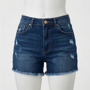 Hole Tassel Womens <b>Denim</b> Shorts <b>Stretch</b> Slim Fit Summer Casual Streetwear Fashionable Apparel Stylish Trendy Outfit Item - Product Image 1