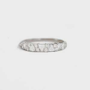 Half Eternity <b>Wedding</b> Band 14K 18K Solid Gold Trillion Baguette Cut Lab Grown Diamond Prong Set Minimalist Luxury Stacking Rings - Product Image 3