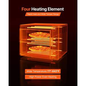 842 °F forno per Pizza elettrico commerciale a due piani 18 \ "da banco pizzaiolo da interni indipendente controllo della temperatura superiore/inferiore - Product Image 3