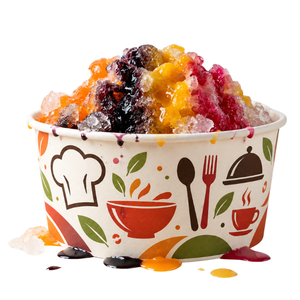 Trendy Pattern 750ml Disposable Eco-Friendly Biodegradable Paper <b>Bowl</b> <b>Lid</b>/Without <b>Lid</b> Food Grade PE Coated Leakproof Microwave - Product Image 1