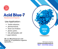 Colorants bleus acides de qualité supérieure pour la teinture textile et autres applications, emballage personnalisé, fabriqués en Inde