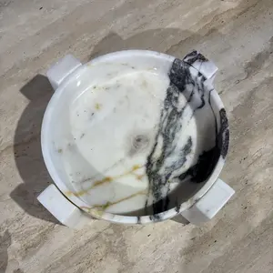 Tazón de piedra pulida de ónix, accesorio de diseño, decoración de piedra artesanal de alta gama, centro de mesa de mármol de lujo, precio de mayoreo. - Product Image 2