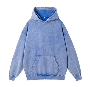 เสื้อฮู้ดดี้ผู้ชายสไตล์วินเทจ ล้างสีแบบแอซิดวอช ผ้าฝ้ายออร์แกนิคเนื้อนุ่ม ทรงโอเวอร์ไซส์ สำหรับผู้ชายและผู้หญิง เหมาะกับชุดลำลองสไตล์เรโทร - Product Image 5