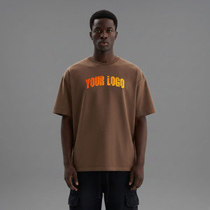 OEM Custom Logo Oversized 100% Cotton Knitted Eco-Friendly Breathable Anti-Wrinkle 180g T-shirt Men Loose Fit Custom Printed <b>Hip</b> - Product Image 4