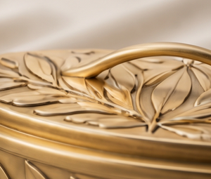 Elegante Contenedor de Metal Dorado con Diseño de Hojas para Frutos Secos, Caja de Almacenamiento de Dátiles de Lujo con Asas, Lata Decorativa para Regalo, Hogar y Cocina - Product Image 2