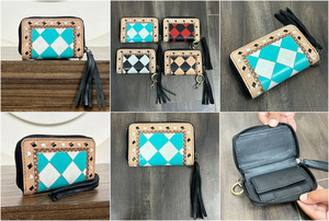 Célèbre Designer Marque En Cuir Coin Sac À Carreaux En Cuir Taille Porte-clés Sac Portefeuille Portable Porte-Monnaie Avec Fermeture Éclair Écouteur Sac - Product Image 3