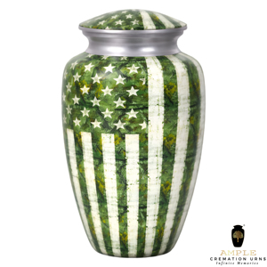 โกศบรรจุอัฐิแบบยุโรป ลายธงชาติอเมริกัน สำหรับผู้ใหญ่ โกศอนุสรณ์รำลึกความรักชาติ เป็นมิตรกับสิ่งแวดล้อมและทนทาน ทำจากอะลูมิเนียม - Product Image 2