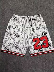 Pantalones Cortos de Baloncesto para Hombre, de Poliéster/Algodón, Sólidos, Casuales, Totalmente de Malla, con Sublimación y Bordado, Cintura Elástica Cómoda, en Grandes Cantidades - Product Image 3