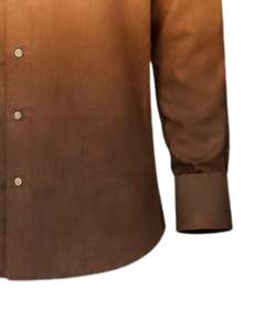 Camisa Formal para Hombre en Degradado Beige y Marrón Oxidado, Algodón Premium, Manga Larga, Cierre de Botones, Estilo Casual Elegante, Fabricante Personalizado, Suministro al por Mayor - Product Image 6