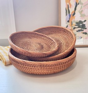 Natural Rattan Serving Tray Best Quality Handmade Elegant Home Kitchen Serving <b>Storage</b> Tray Use - Product Image 3