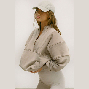 New Street Wear Custom Patch Embroidery Washed <b>Cropped</b> Oversized Distressed <b>Zip</b> <b>Up</b> Hoodie Set Joggers Womens - Product Image 3