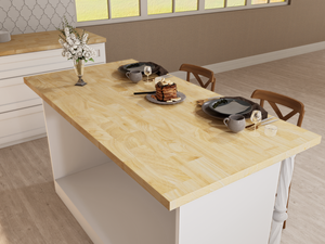 SSR VINA - Encimera de Madera de Acacia con Borde Natural - Encimera de Acacia Maciza con Borde Natural Tipo Bloque de Carnicero - Product Image 1