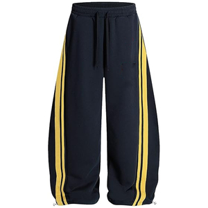 Pantalon court ample style américain pour homme, marque de mode Vibe, sportif, décontracté, avec bande décorative et taille élastique - Product Image 1