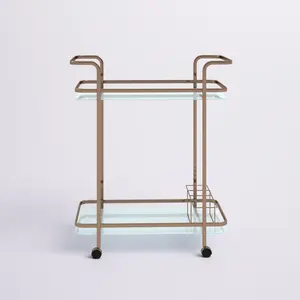 Carrito de Servicio Metálico Premium Hecho a Mano para Hotel, Carro Industrial Rodante de Hierro para Almacenamiento de Bebidas, Plateado, Seguro, de Zahid Exports - Product Image 1