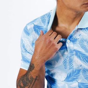 Nouveaux polos de golf imprimés à la mode, design tendance, manches courtes, broderie personnalisée du logo, polos pour hommes - Product Image 5