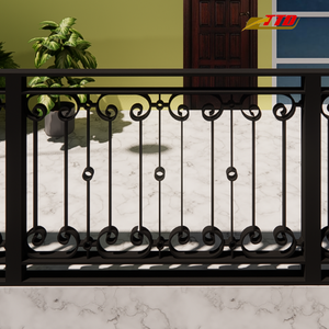 Rampe de balcon en fer forgé de qualité supérieure pour balcons extérieurs avec un design artistique et un style de rampe en fer élégant - Product Image 5
