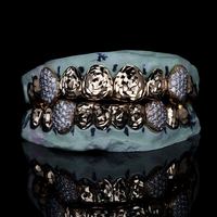 Grillz pour homme plaqué or, style Hip Hop, avec diamant de laboratoire Artine certifié IGI et micro-incrustation de moissanite, design géométrique, bijoux de fête