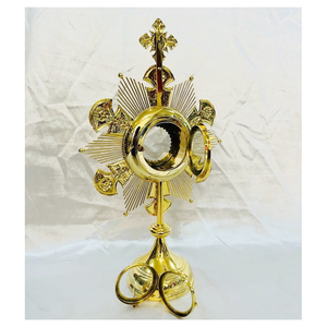 Monstrancia de Latón para Culto Espiritual, Monstrancia Real de Latón, Monstrancia Decorativa para Oración en Capilla e Interior de Iglesia Sagrada - Product Image 1