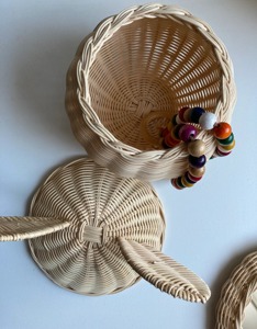 Panier en rotin à oreilles d'ours, paniers de rangement faits à la main, rotin naturel, moderne, multifonctionnel, fabriqué au Vietnam - Product Image 5