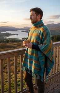 Nouveau design tendance : Pulls poncho jacquard bohème à col épais et respirant, anti-plis, pour hommes et femmes - Product Image 3