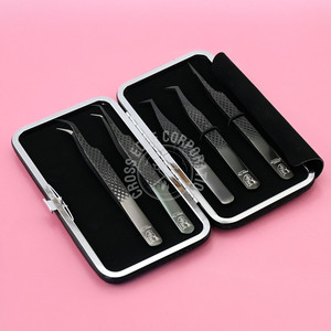 Meilleure pince à épiler pour isoler les cils Pince à épiler droite pour extensions de cils Grip Loop Tip Japanese Stainless Steel Rust-Free - Product Image 6