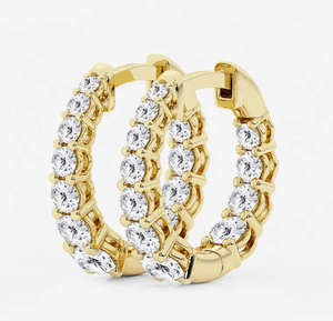 <b>Hoops</b> Earrings Diamond Earrings Gold and <b>Silver</b> Earrings Natural and Lab Grown Diamonds Earrings <b>Hoops</b> Fine Jewelry for Women - Product Image 1
