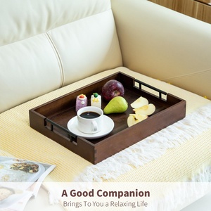 Wholesale Modern Family Living Room Dining Room Vintage Rectangular Wooden Service <b>Breakfast</b> <b>Tray</b> Decor Wooden Service <b>Tray</b> - Product Image 1