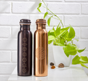 Bouteille en verre martelé cuivré avec couvercle étanche – Cadeau d'affaires haut de gamme, grande capacité, pour usage domestique - Product Image 5