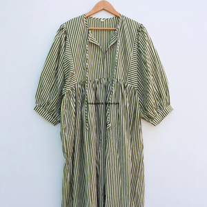Beautiful floral Cotton Block Printed dress Dress For Casual wear Hand Block Printed Dress - Product Image 2