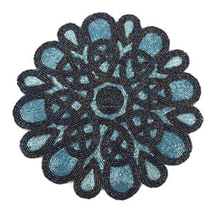 แผ่นรองจานประดับลูกปัดแบบกลมสำหรับตกแต่งห้องครัวหรูหราสำหรับรับประทานอาหารสำหรับร้านอาหารและโรงแรมทำจากผ้าโพลีเอสเตอร์ - Product Image 1