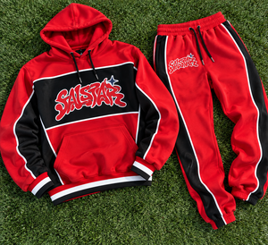 Men’s <b>Red</b> Tracksuit Set Custom Streetwear <b>Hoodie</b> 2 Piece Sportswear Casual Athletic Tracksuit Set with Sublimation Print - Product Image 6
