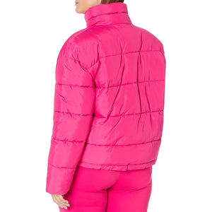 Veste courte matelassée zippée personnalisée pour femme 2026 – Manteau en toile de peau de mouton couleur unie tendance avec col mandarin tricoté et teint uni - Product Image 2