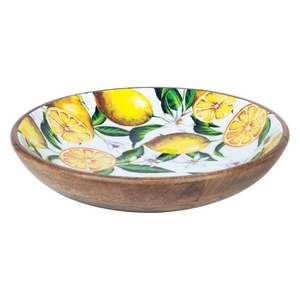 Tazón de ensalada hecho a mano de madera de mango con diseño de hojas tropicales, estilo bohemio, para decoración del hogar. - Product Image 5
