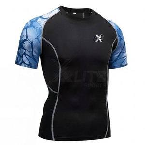 T-shirt de compression pour homme à séchage rapide, coupe ajustée, manches courtes, haut de sport écologique pour l'entraînement, la course à pied, le cyclisme et les exercices - Product Image 2