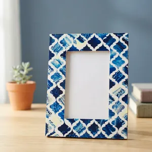Premium Wooden Blue Photo Frame | Decorative <b>Picture</b> Frame with Tabletop Stand <b>for</b> Home Office Bedroom <b>Living</b> <b>Room</b> Decor - Product Image 5