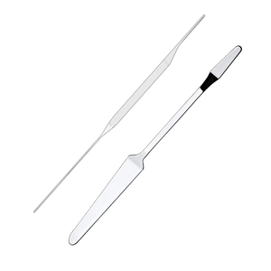 Spatule cosmétique de haute qualité en acier inoxydable allemand, micro-spatule de laboratoire à double extrémité, spatule à pointe conique, spatule à face plate pour correcteur - Product Image 3